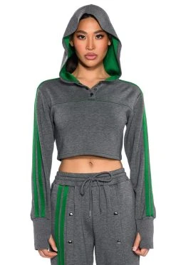 Alternative view of ACQUAINTED CROPPED HOODIE