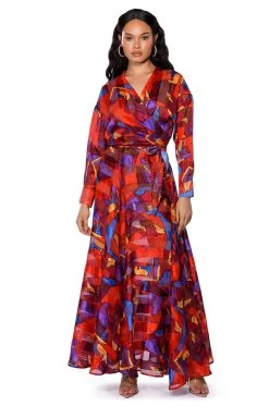 AESTHETIC SCARF PRINT MAXI SKIRT 14 AESTHETIC SCARF PRINT MAXI SKIRT -AKIRA Shop aesthetic scarf print maxi skirt red multi 4 4
