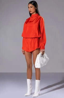 Alternative view of ALL DAY ERRANDS LIGHTWEIGHT ROMPER IN ORANGE