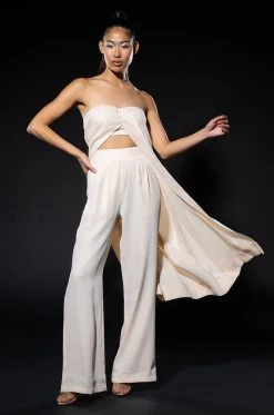 AMELIA PALAZZO PANT 12 AMELIA PALAZZO PANT -AKIRA Shop amelia palazzo pant ivory 3 3