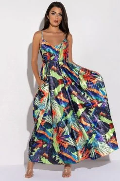 Alternative view of BABES OF PARADISE SATIN MAXI DRESS