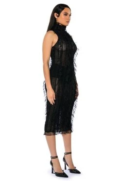 Alternative view of BACKSTAGE SHREDDED MIDI DRESS