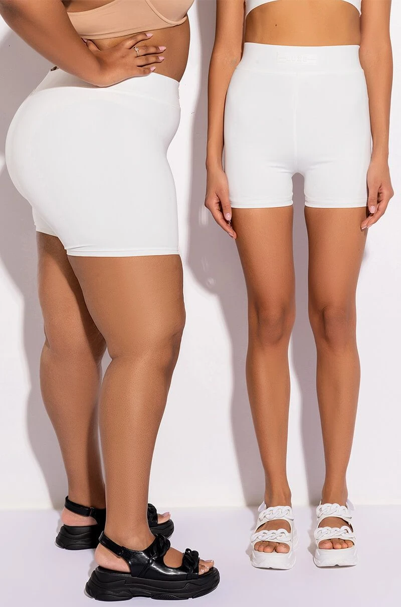 BASIC LUXE WHITE BIKER SHORT 4 BASIC LUXE WHITE BIKER SHORT - Image 2