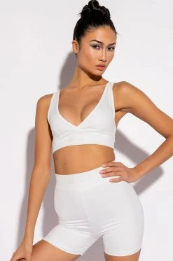 BASIC LUXE WHITE BIKER SHORT 15 BASIC LUXE WHITE BIKER SHORT -AKIRA Shop basic luxe white biker short white 4 4