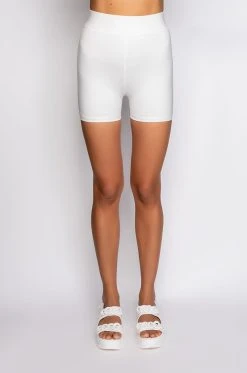 BASIC LUXE WHITE BIKER SHORT 17 BASIC LUXE WHITE BIKER SHORT -AKIRA Shop basic luxe white biker short white 6 6