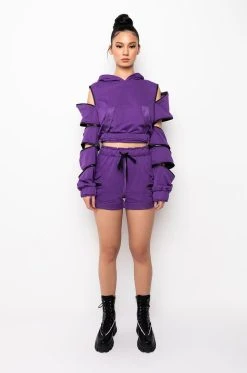 BOIS LIE SWEATSHORT 15 BOIS LIE SWEATSHORT -AKIRA Shop bois lie sweatshort purple 7 7