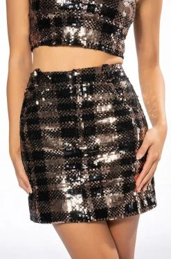 Alternative view of BRONZE QUEEN SEQUIN MINI SKIRT