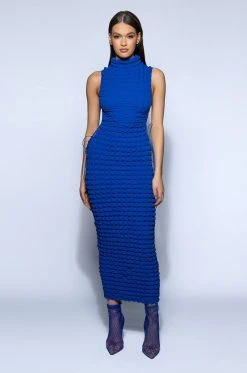 Alternative view of BUSY GAL SLEEVELESS MOCK NECK MIDI DRESS