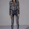 CATCH A GLIMPSE ZIP UP CATSUIT -AKIRA Shop catch a glimpse zip up catsuit black 1 1