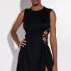 CAUGHT UP IN THE TWIST MINI DRESS WITH SLIT 1 CAUGHT UP IN THE TWIST MINI DRESS WITH SLIT -AKIRA Shop caught up in the twist mini dress with slit black 1 1