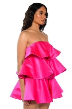 Alternative view of CENTER OF ATTENTION LAYERED MINI DRESS
