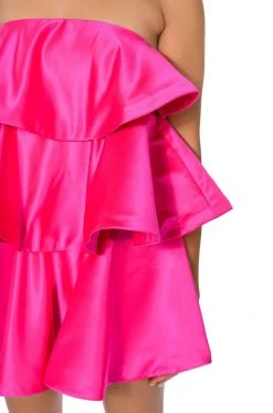 CENTER OF ATTENTION LAYERED MINI DRESS -AKIRA Shop center of attention layered mini dress fuchsia 7 7