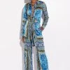 COME AGAIN WIDE LEG JUMPSUIT -AKIRA Shop come again wide leg jumpsuit navy multi 1 1