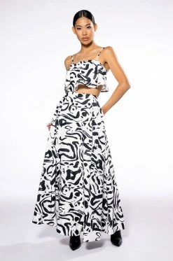 Alternative view of DALI'S MUSE BANDEAU ABSTRACT MAXI SKIRT