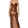 DARE TO DANCE SEQUIN MAXI DRESS 1 DARE TO DANCE SEQUIN MAXI DRESS -AKIRA Shop dare to dance sequin maxi dress brown 1 1
