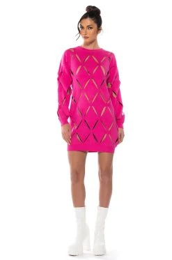 Alternative view of DIAMOND CUT OVERSIZED SWEATER DRESS