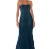 DINNER DATE VIBE FLARE DENIM MAXI DRESS -AKIRA Shop dinner date vibe flare denim maxi dress dark blue 1 1