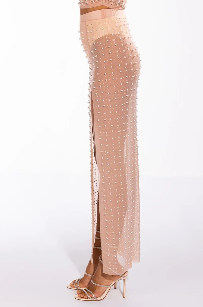 DISCO DOLL EMBELLISHED HIGH SLIT MESH MAXI SKIRT 6 DISCO DOLL EMBELLISHED HIGH SLIT MESH MAXI SKIRT - Image 4