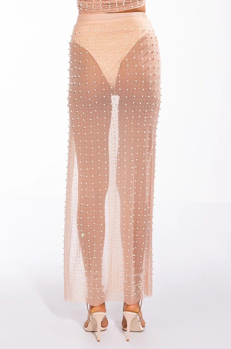 DISCO DOLL EMBELLISHED HIGH SLIT MESH MAXI SKIRT 8 DISCO DOLL EMBELLISHED HIGH SLIT MESH MAXI SKIRT - Image 6