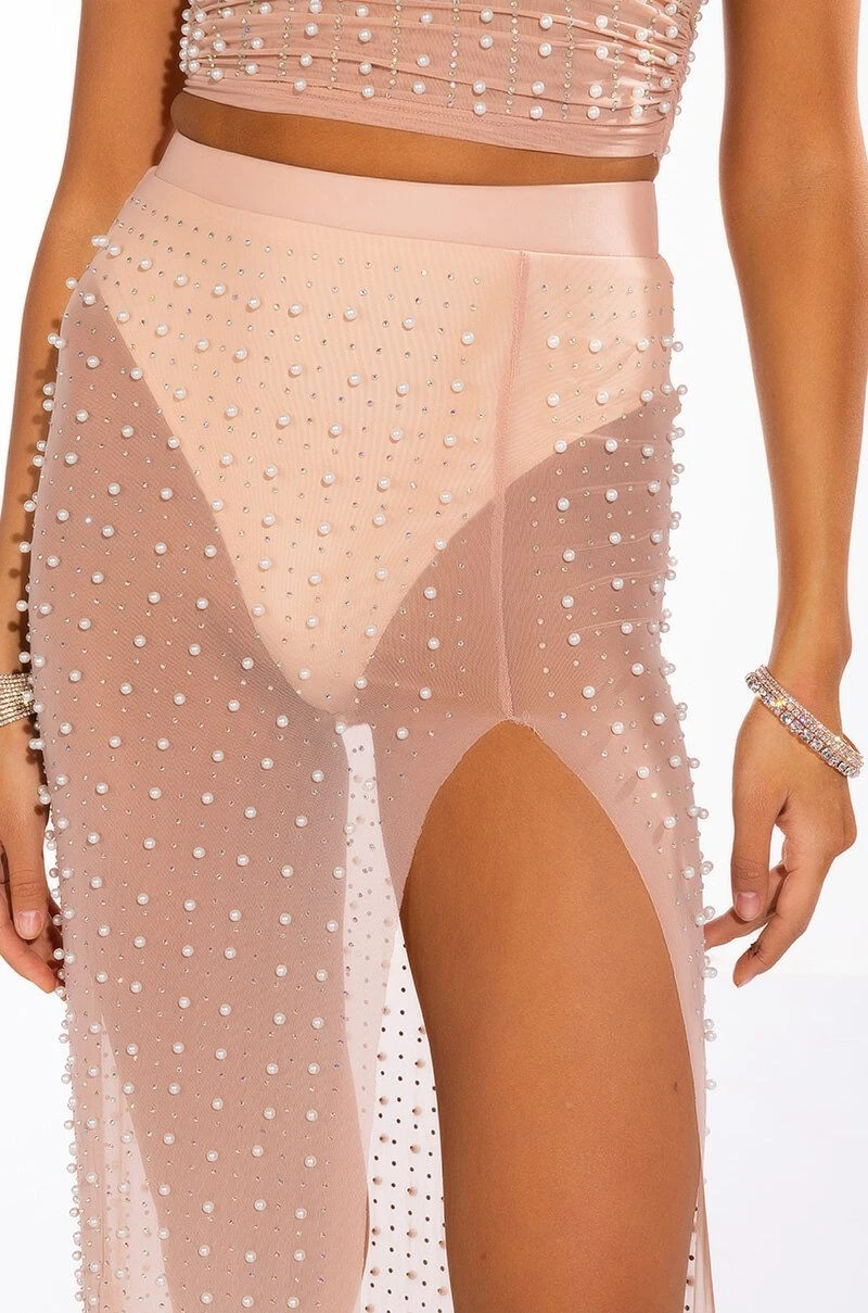 DISCO DOLL EMBELLISHED HIGH SLIT MESH MAXI SKIRT 9 DISCO DOLL EMBELLISHED HIGH SLIT MESH MAXI SKIRT - Image 7