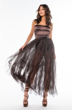 DIVINE TUBE MAXI TULLE DRESS