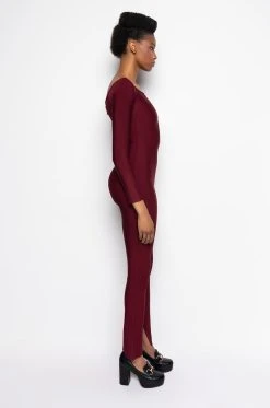 DOES WHAT SHE WANTS BANDAGE JUMPSUIT -AKIRA Shop does what she wants bandage jumpsuit burgundy 6 6