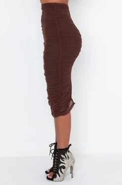 Alternative view of DRAMA FREE CINCHED MESH MIDI SKIRT