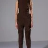 DREAM LOVER TEXTURED LACE UP JUMPSUIT -AKIRA Shop dream lover textured lace up jumpsuit brown 1 1