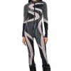 EVERY EVENT PATTERNED CATSUIT -AKIRA Shop every event patterned catsuit black multi 1 1
