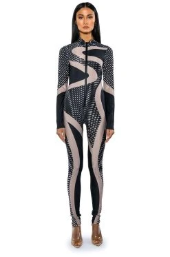 EVERY EVENT PATTERNED CATSUIT -AKIRA Shop every event patterned catsuit black multi 2 2