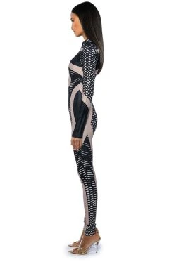 EVERY EVENT PATTERNED CATSUIT -AKIRA Shop every event patterned catsuit black multi 4 4