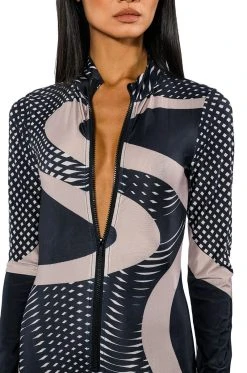 EVERY EVENT PATTERNED CATSUIT -AKIRA Shop every event patterned catsuit black multi 6 6