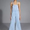 EVERYDAY WIDE LEG OVERALLS -AKIRA Shop everyday wide leg overalls light blue denim 1 1 c1