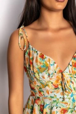 EVERYTHING AND MORE FLORAL ROMPER -AKIRA Shop everything and more floral romper yellow multi 6 6