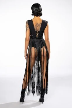 FESTIVAL FRINGE MAXI DRESS 10 FESTIVAL FRINGE MAXI DRESS -AKIRA Shop festival fringe maxi dress black 4 4