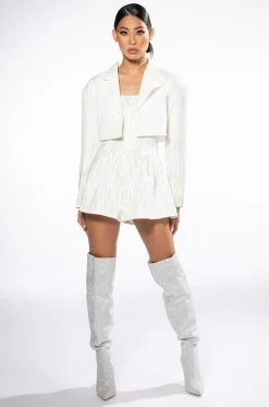 FIFTH AVE FLARE RHINESTONE ROMPER -AKIRA Shop fifth ave flare rhinestone romper white 9 9
