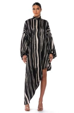 Alternative view of FILM MIDI ASYMMETRICAL SHIRT DRESS