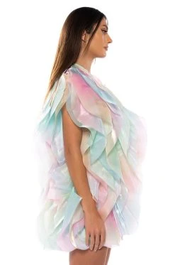 FLOAT LIKE A BUTTERFLY MINI FASHION DRESS IN BLUE MULTI -AKIRA Shop float like a butterfly mini fashion dress in blue multi blue multi 4 4 c1