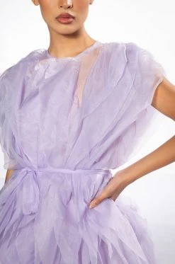 FLOAT LIKE A BUTTERFLY MINI FASHION DRESS IN PURPLE