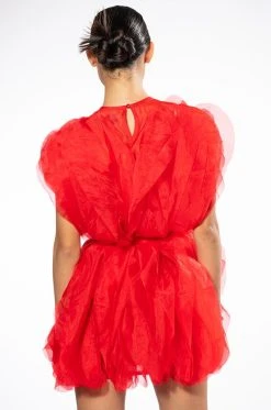 FLOAT LIKE A BUTTERFLY MINI FASHION DRESS IN RED -AKIRA Shop float like a butterfly mini fashion dress in red red 6 6