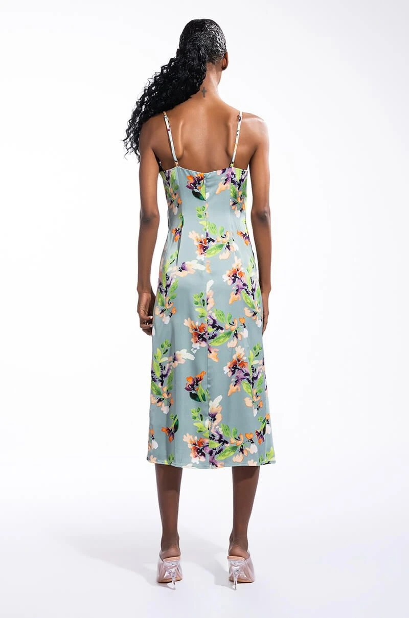 FLORAL PICTURE OF CLASS SATIN SLIP DRESS 6 FLORAL PICTURE OF CLASS SATIN SLIP DRESS - Image 4