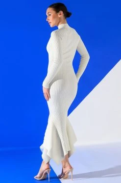 Alternative view of FORGET ME NOT LONG SLEEVE MOCK NECK MIDI DRESS