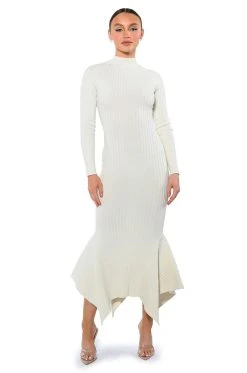 FORGET ME NOT LONG SLEEVE MOCK NECK MIDI DRESS 17 FORGET ME NOT LONG SLEEVE MOCK NECK MIDI DRESS -AKIRA Shop forget me not long sleeve mock neck midi dress cream 5 5