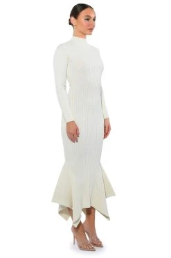 FORGET ME NOT LONG SLEEVE MOCK NECK MIDI DRESS 19 FORGET ME NOT LONG SLEEVE MOCK NECK MIDI DRESS -AKIRA Shop forget me not long sleeve mock neck midi dress cream 7 7