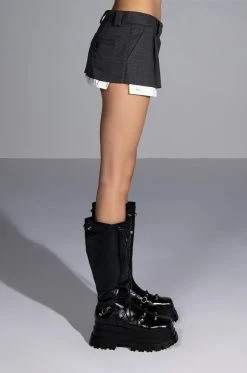 KISSES TAILORED SKORT -AKIRA Shop giovana tailored skort charcoal grey 7 7