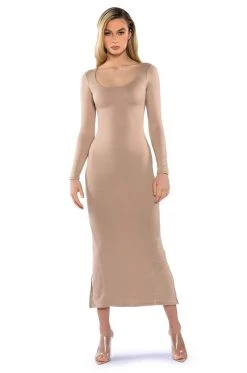 Alternative view of GOOD AS GOLD DOUBLE LAYER MAXI DRESS
