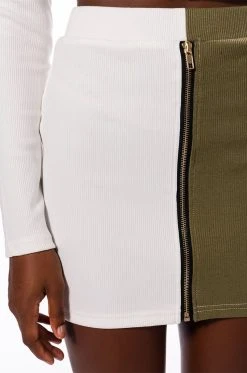 HALF N HALF ZIPPER SKIRT 20 HALF N HALF ZIPPER SKIRT -AKIRA Shop half n half zipper skirt white multi 9 9