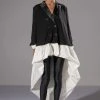 HERE FOR IT HIGH LOW OVERSIZED BLAZER DRESS -AKIRA Shop here for it high low oversized blazer dress black white 1 1