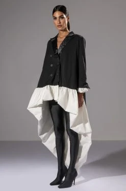 Alternative view of HERE FOR IT HIGH LOW OVERSIZED BLAZER DRESS