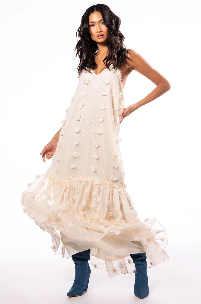 HIDDEN GARDEN FLORAL DETAIL MAXI DRESS 3 HIDDEN GARDEN FLORAL DETAIL MAXI DRESS